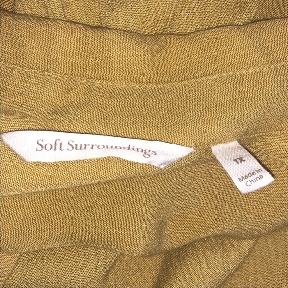 Soft Surroundings Arabitha Mustard Button Down Shirt Top Size 1X - Picture 4 of 6